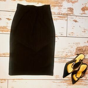 Fora Black High Waisted Pencil Skirt Size Small Classic Work Office